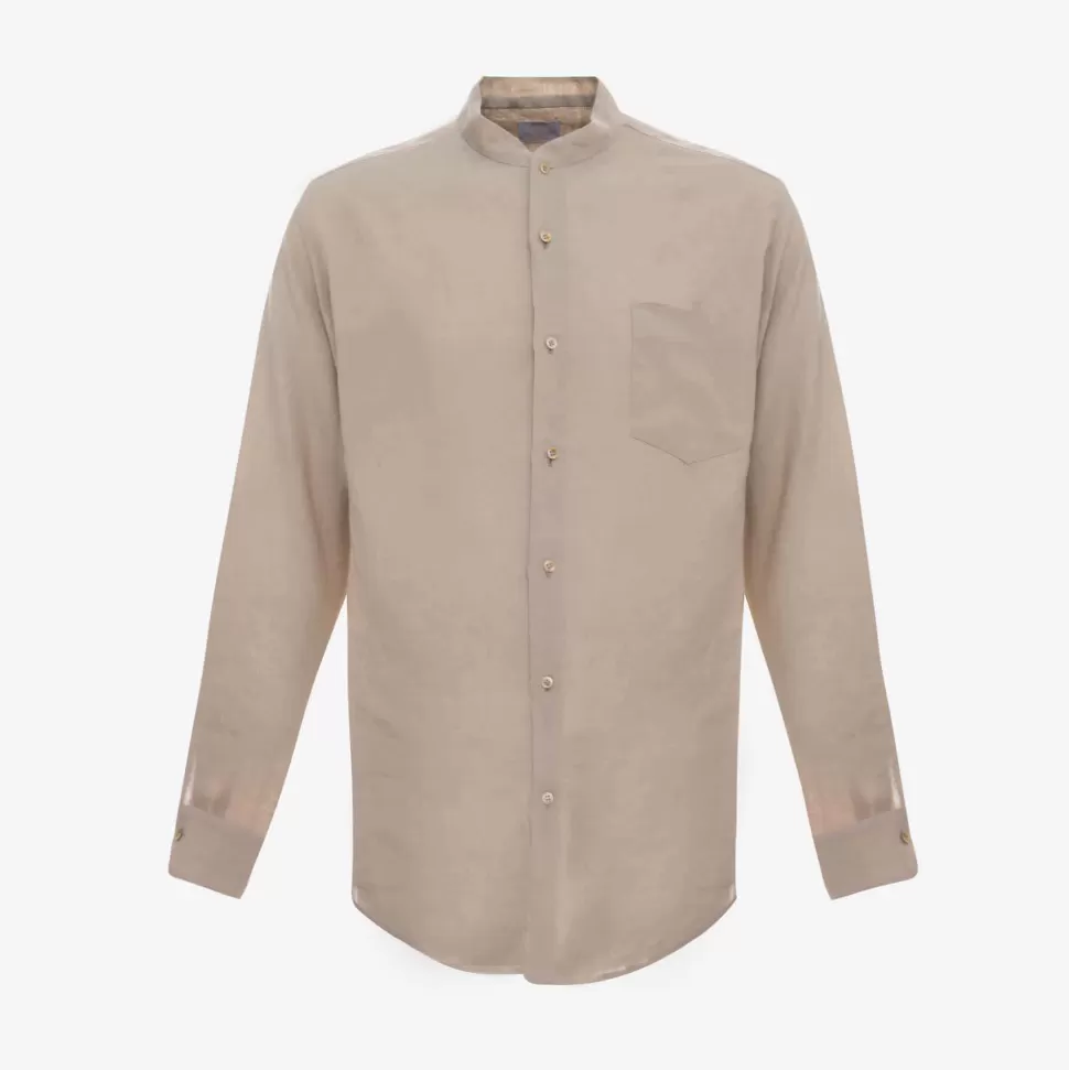 For Men-Atelier Bomba Beige Lounge Suit Shirt - Made To Order