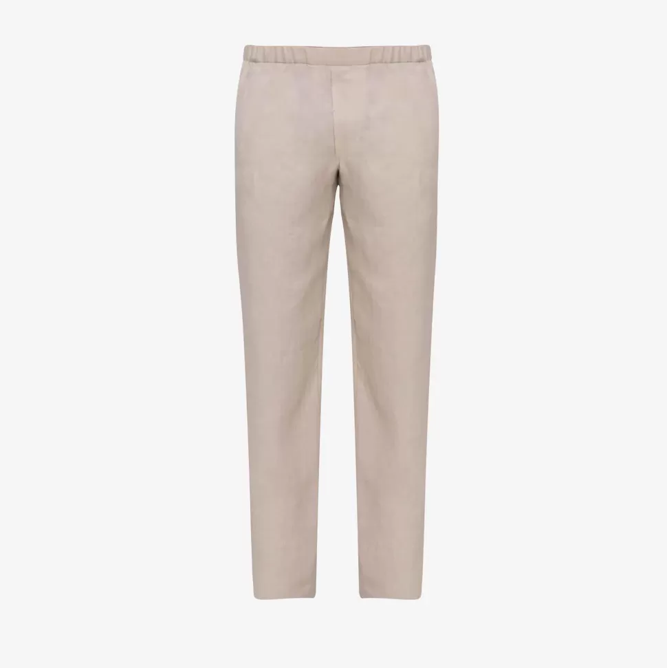 For Men-Atelier Bomba Beige Lounge Suit Trousers - Made To Order