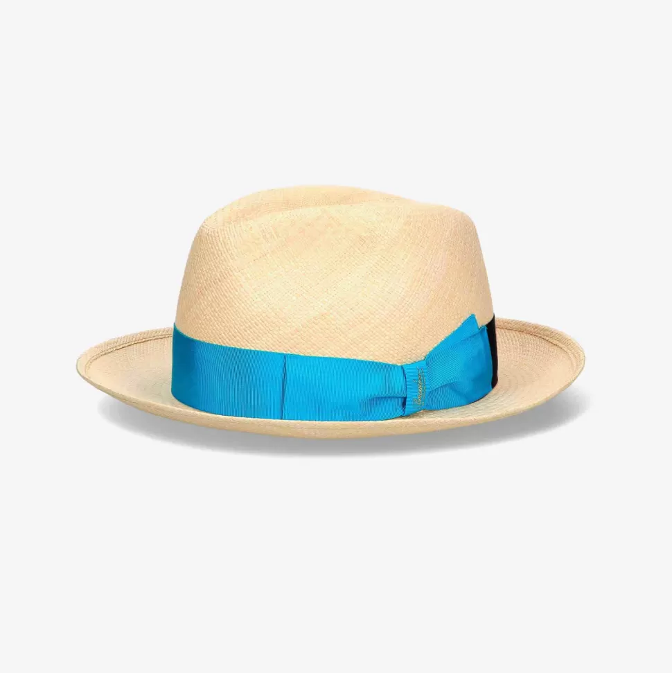 Accessories-Borsalino Panama Hat With Multicolor Band