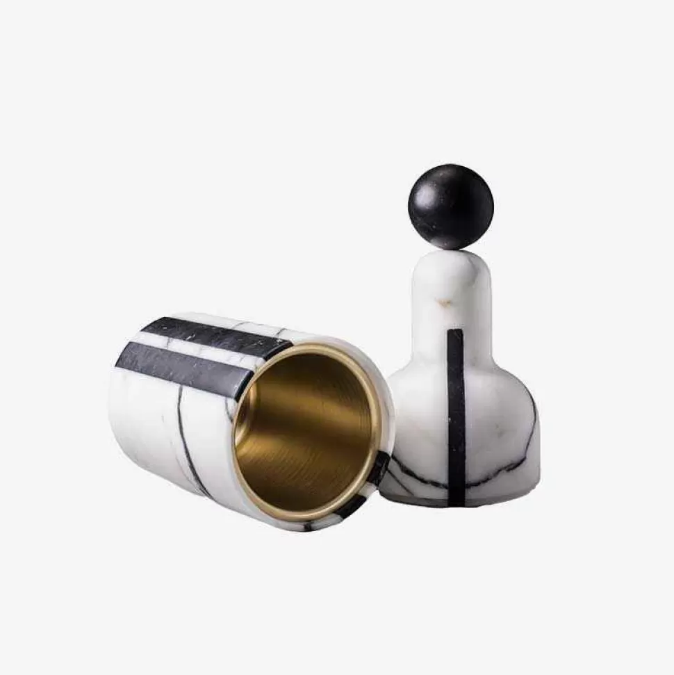 Kitchen-Editions Milano Cooler D Marble Container Black And White, Pietro Russo Design - Made To Order