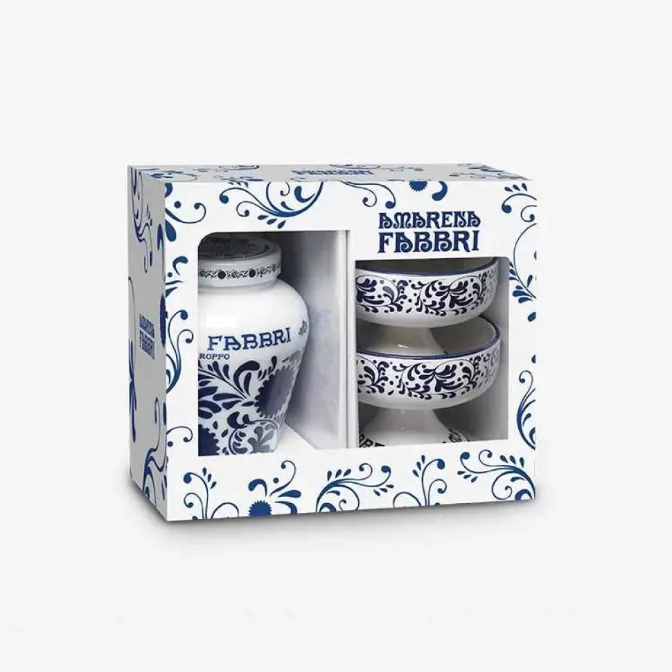 Food-FABBRI 1905 Couvette Amarena 600G With Two Decorated Ceramic Cups