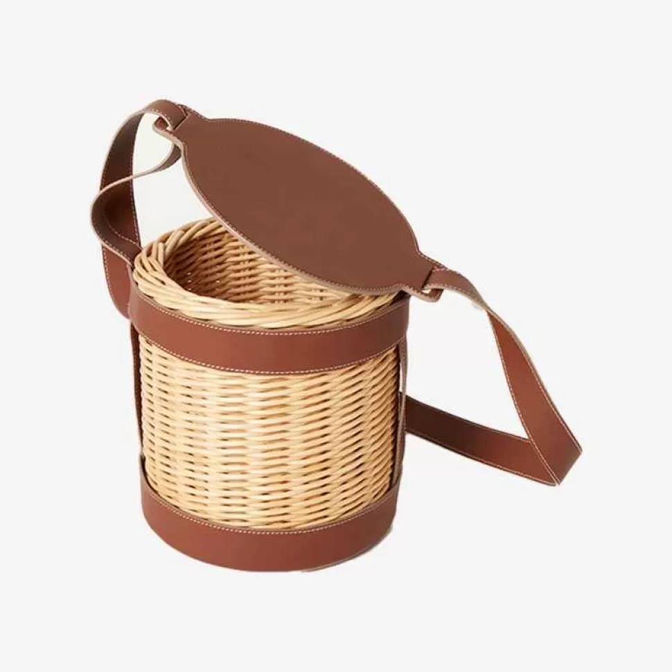 Bags & Accessories-Gatti Lily Leather Basket With Shoulder Carry