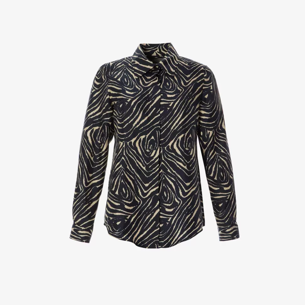 Tops & T-Shirts-ISSIMO X Alberto Biani Zebra Silk Shirt