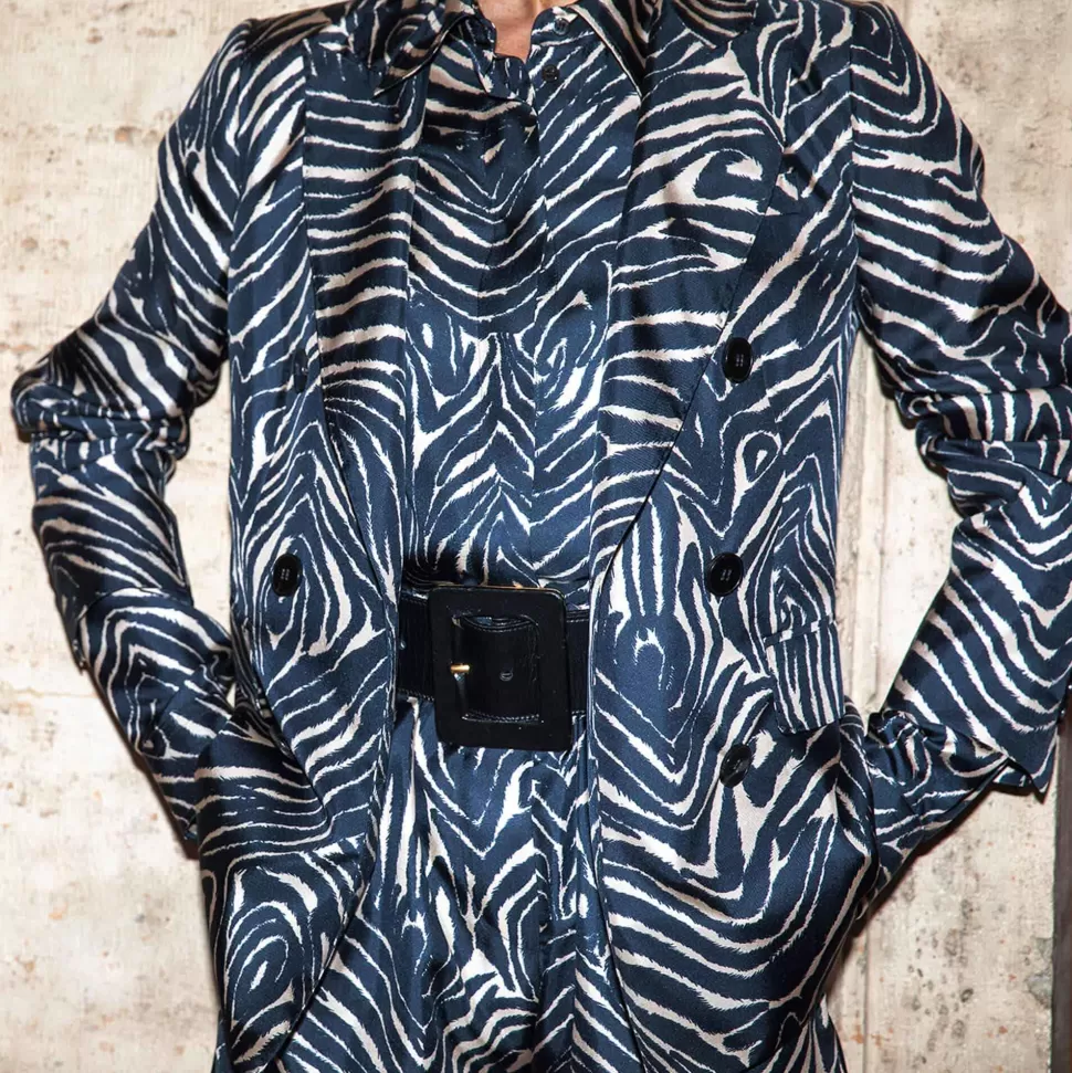 Tops & T-Shirts-ISSIMO X Alberto Biani Zebra Silk Shirt