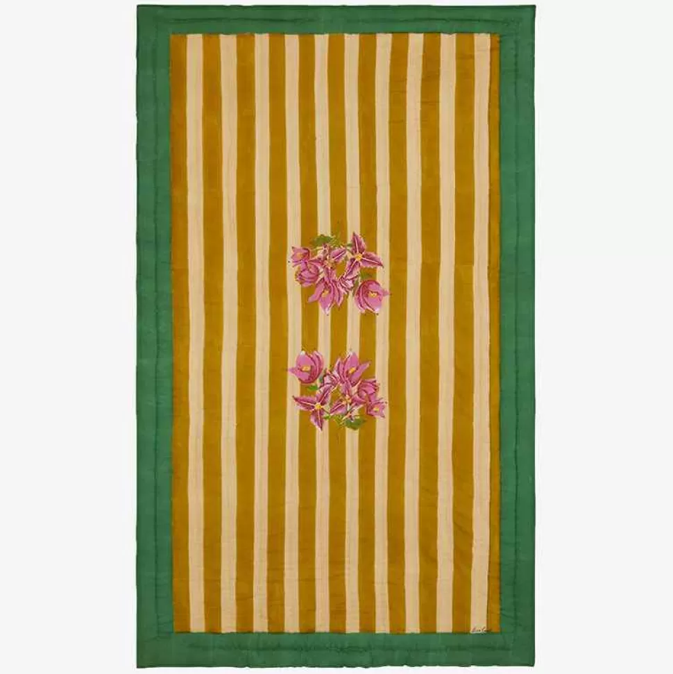 Bedroom-ISSIMO X Lisa Corti Bougainvillea Mustard Stripes Junior Quilt