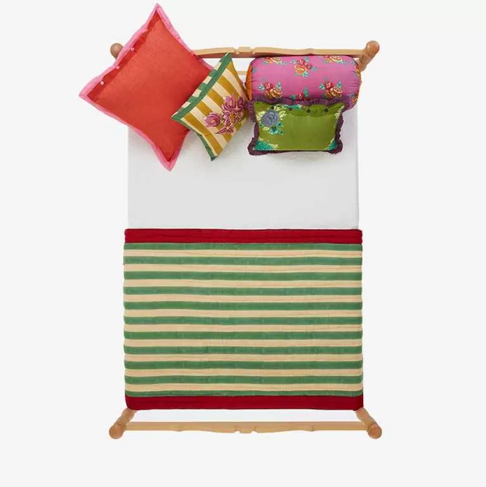 Bedroom-ISSIMO X Lisa Corti Bougainvillea Mustard Stripes Junior Quilt