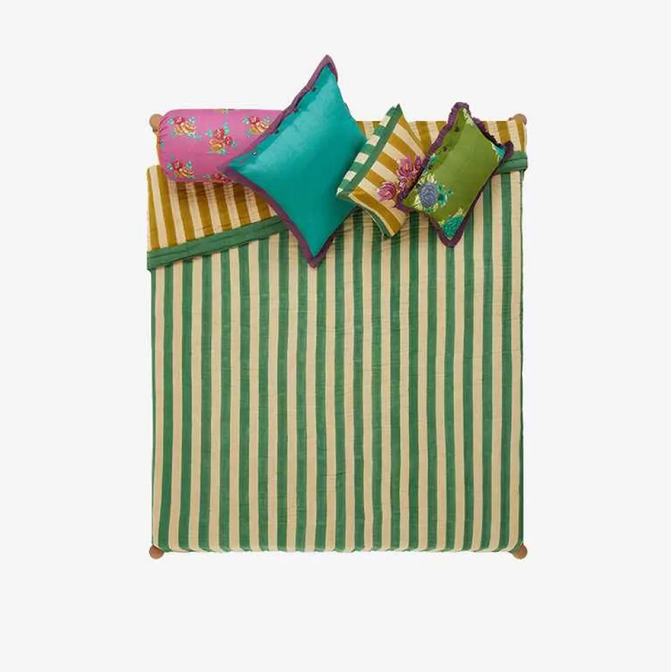 Bedroom-ISSIMO X Lisa Corti Bougainvillea Mustard Stripes Quilt