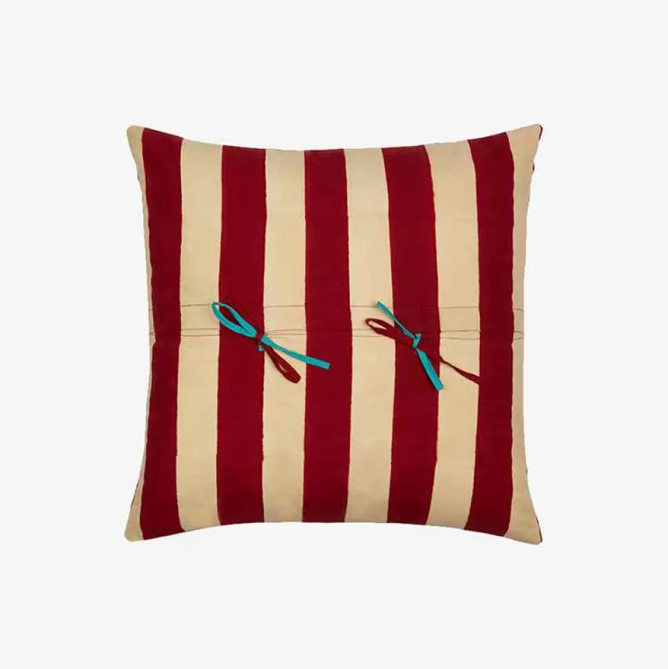 Living Room-ISSIMO X Lisa Corti Bougainvillea White Veronese Stripes Pillow