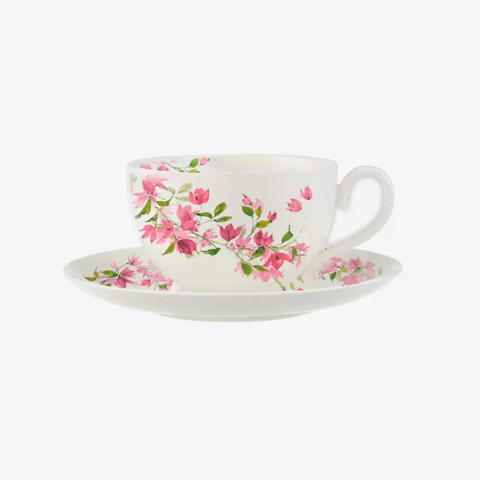 Tableware-ISSIMO X Villeroy & Boch Bougainvillea Tea Cup And Saucer, Set Of 2
