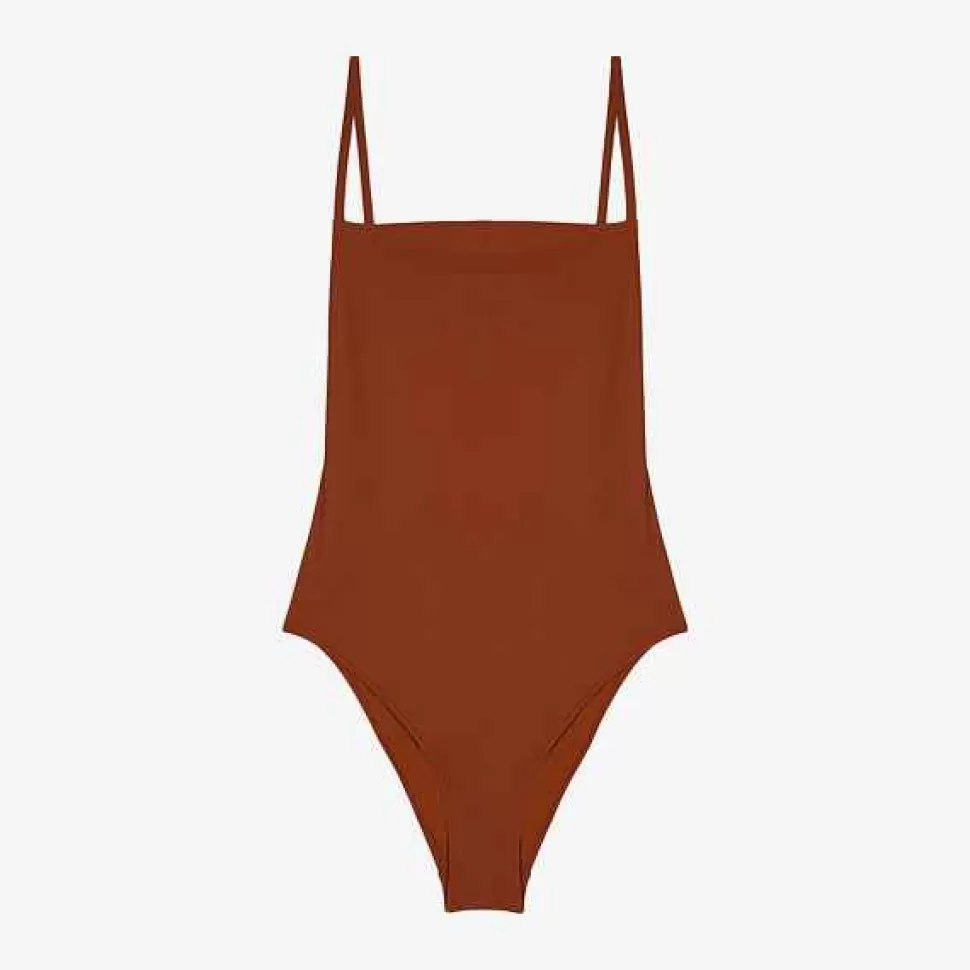 Beachwear-Lido Tre One Piece Swimsuit - Terracotta