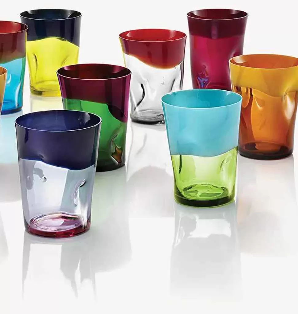 Tableware-NasonMoretti Dandy Water Glass Sky Blue Acid Green - Made To Order