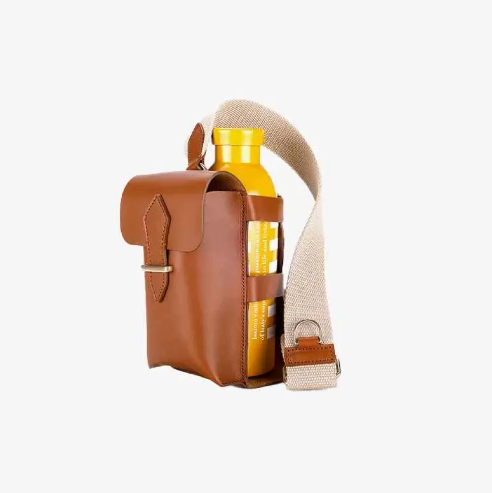 Bags & Accessories-Officina Del Poggio Bottle Bag With Pocket And Bottle Tan