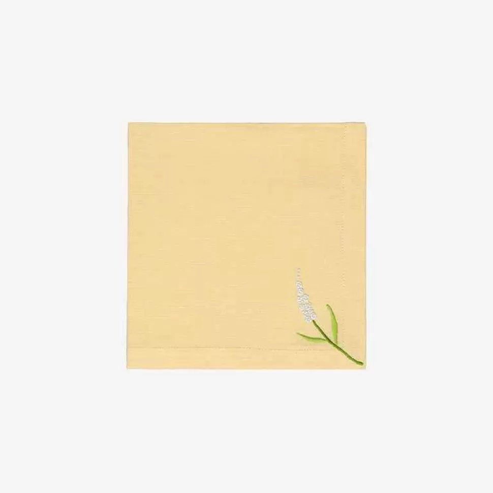 Tableware-Taf Ricami Lavender Embroidered Placemats And Napkins - Set Of 6