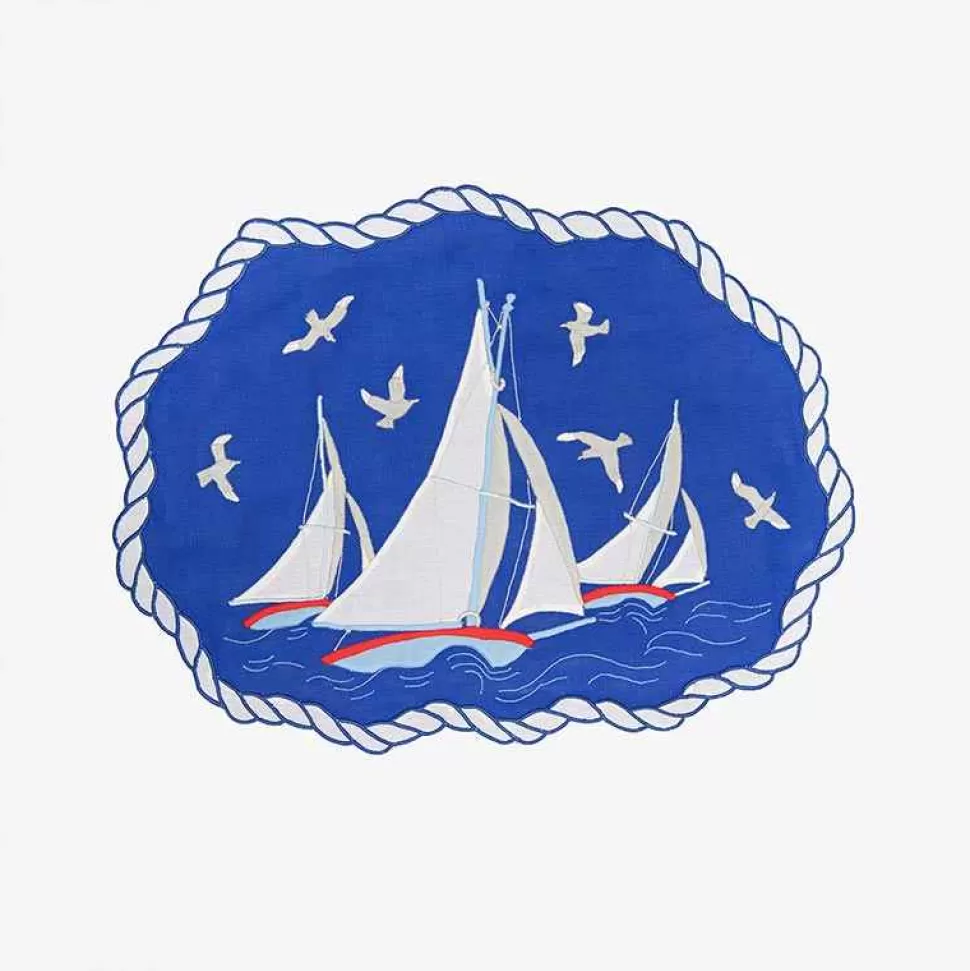 Tableware-Taf Ricami Sailor Embroidered Placemats And Napkins - Set Of 6